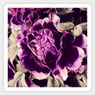 nature garden flower lover botanical  floral purple peony Sticker